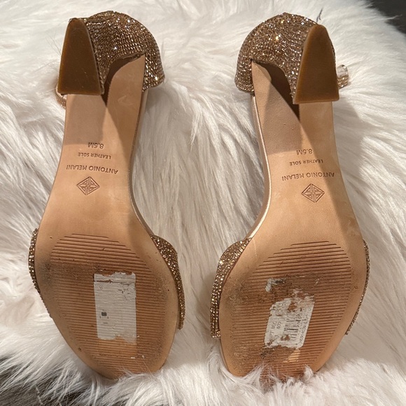 ANTONIO MELANI Rose Gold Crystal Ankle-Strap Heels - Picture 5 of 5
